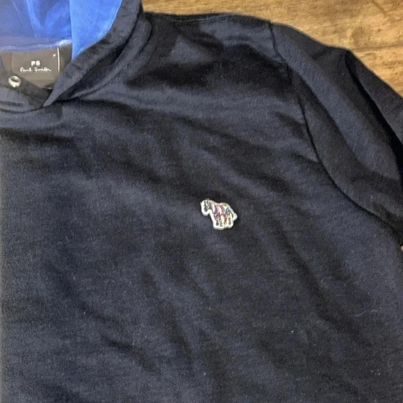 PS Paul Smith Zebra Logo Organic Cotton Hoodie Black Sweatshirt Size Medium - Picture 6 of 14